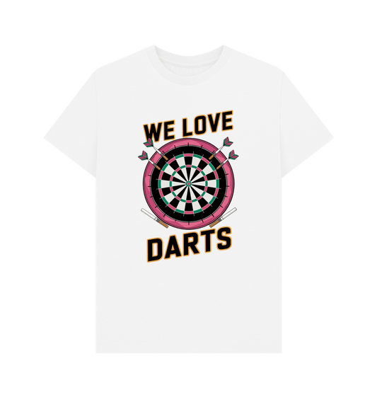 White We Love Darts T-Shirts